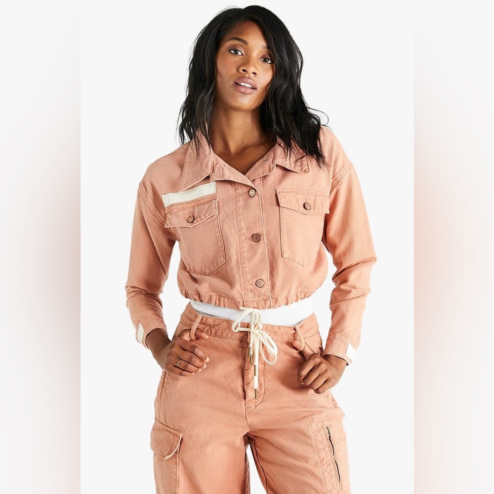 Etica Sloane Cropped Drawstring Canvas Jacket Siz… - image 1